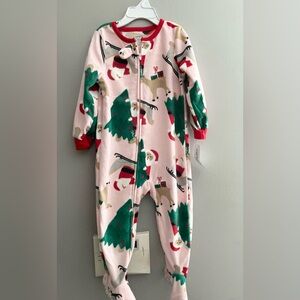 Festive Santa and Reindeer One Piece Pajama